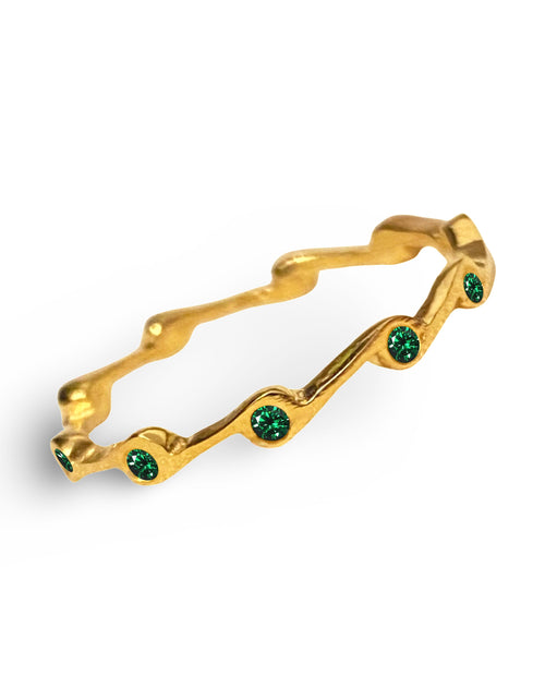 Load image into Gallery viewer, Emerald Birthstone Stacker Ring by The Urban Charm
