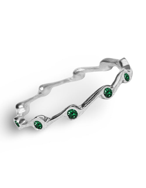 Load image into Gallery viewer, Emerald Birthstone Stacker Ring by The Urban Charm
