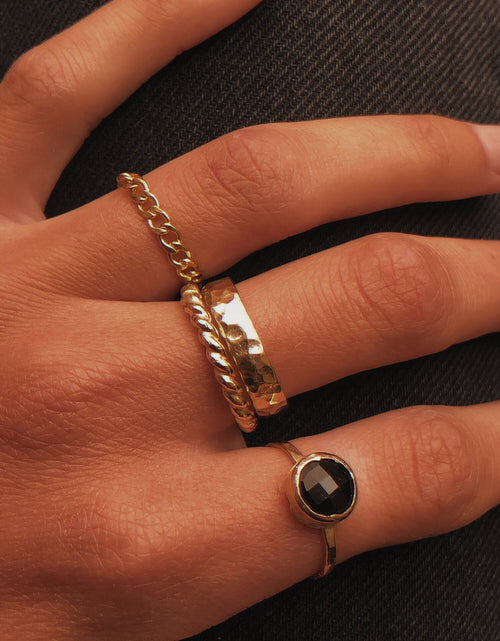Load image into Gallery viewer, Thick Hammered Gold Band by Toasted Jewelry

