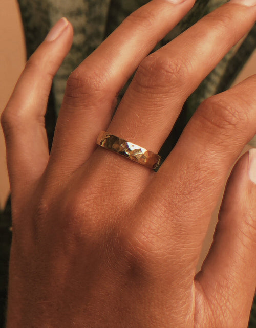 Load image into Gallery viewer, Thick Hammered Gold Band by Toasted Jewelry
