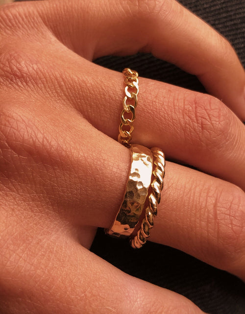 Load image into Gallery viewer, Thick Hammered Gold Band by Toasted Jewelry
