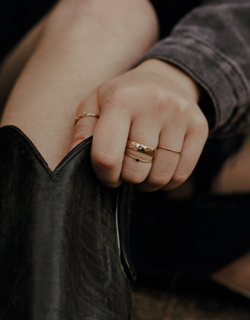 Load image into Gallery viewer, Thick Hammered Gold Band by Toasted Jewelry

