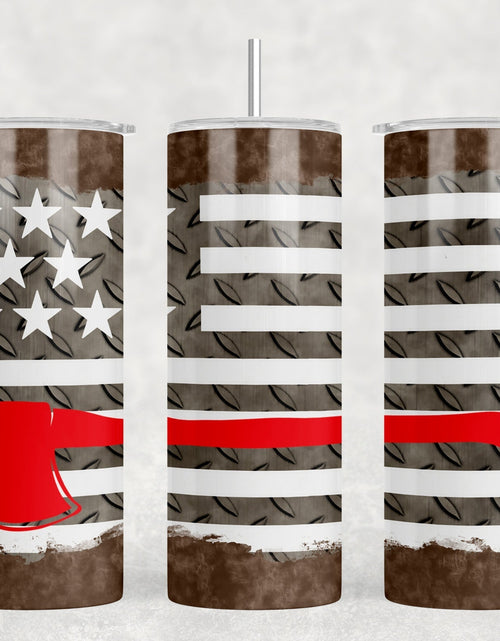 Load image into Gallery viewer, Thin Red Line|Skinny Tumbler|Optional Bluetooth Speaker| Speaker Color Varies by Rowdy Ridge Co
