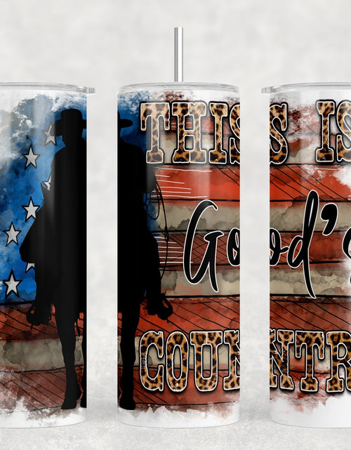 Load image into Gallery viewer, This Is Gods Country - 20 oz Steel Skinny Tumbler - Optional Blue Tooth Speaker - Speaker Color will Vary by Rowdy Ridge Co
