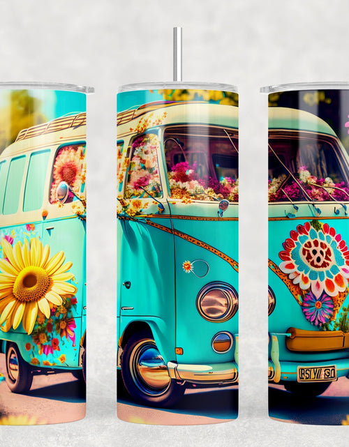 Load image into Gallery viewer, Tie Dye Van - 20 oz Steel Skinny Tumbler - Optional Blue Tooth Speaker - Speaker Color will Vary by Rowdy Ridge Co
