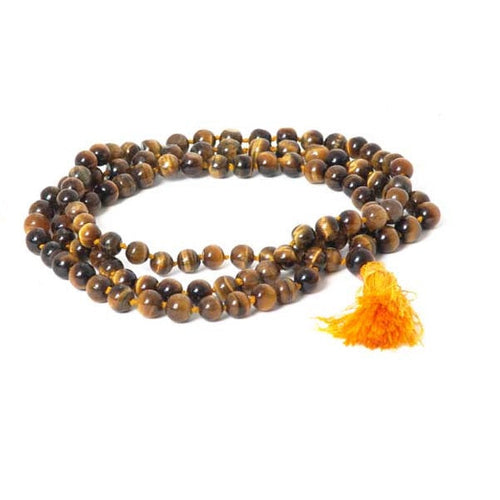 Load image into Gallery viewer, Prayer Mala Beads - Tiger Eye - 108 Prayer Beads by OMSutra
