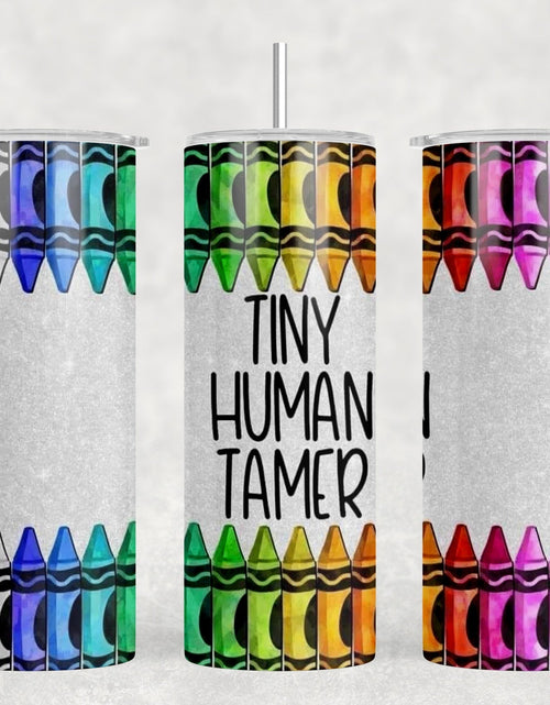 Load image into Gallery viewer, Tiny Human Tamer - 20 oz Steel Skinny Tumbler - Optional Blue Tooth Speaker - Speaker Color will Vary by Rowdy Ridge Co
