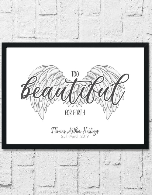 Load image into Gallery viewer, Personalised Baby Infant Loss Angel Wings Wall Decor Keepsafe Print by WinsterCreations™ Official Store
