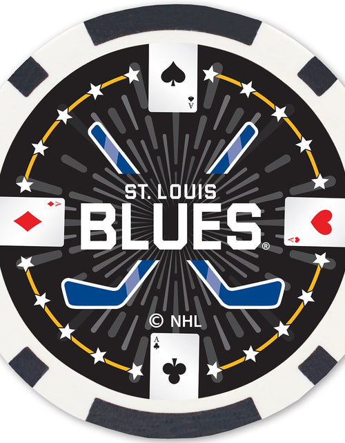 Load image into Gallery viewer, St. Louis Blues 100 Piece Poker Chips by MasterPieces Puzzle Company INC
