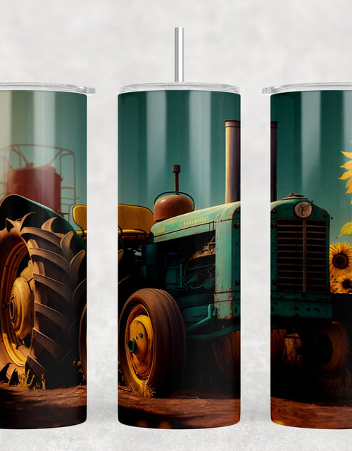 Load image into Gallery viewer, Tractor - 20 oz Steel Skinny Tumbler - Optional Blue Tooth Speaker - Speaker Color will Vary by Rowdy Ridge Co

