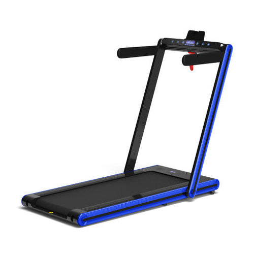 Load image into Gallery viewer, 2-in-1 Folding Treadmill with Dual LED Display-Navy
