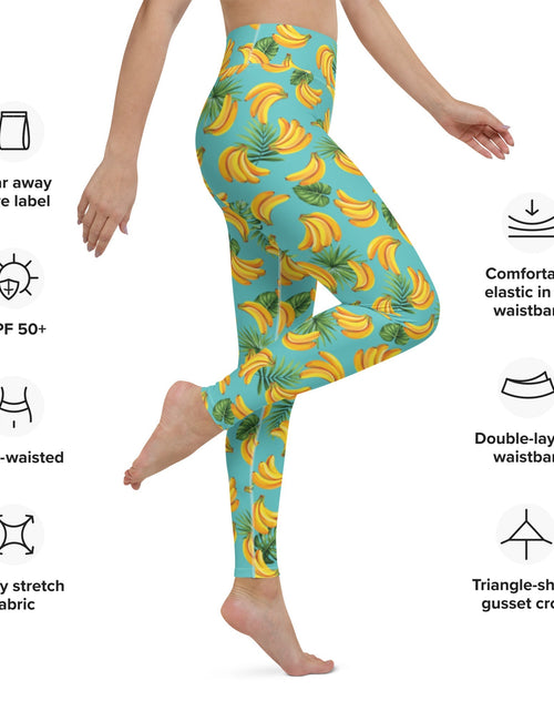 Load image into Gallery viewer, Women's Tropical Banana Mania Yoga Leggings by Tropical Seas Clothing
