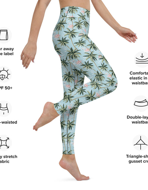 Load image into Gallery viewer, Womens Tropical Flamingo Yoga Leggings by Tropical Seas Clothing
