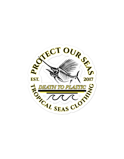 Load image into Gallery viewer, Death to Plastic stickers by Tropical Seas Clothing
