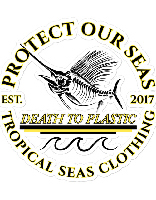 Load image into Gallery viewer, Death to Plastic stickers by Tropical Seas Clothing
