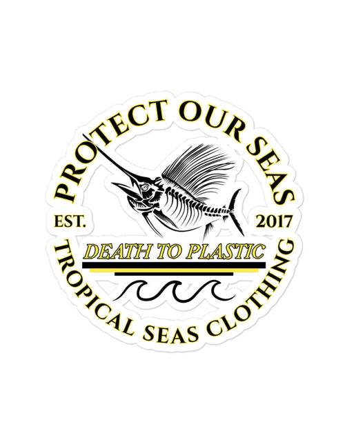 Load image into Gallery viewer, Death to Plastic stickers by Tropical Seas Clothing
