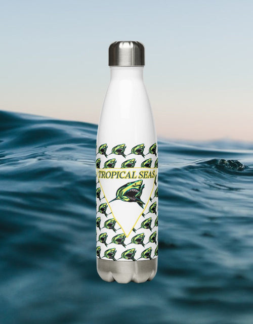 Load image into Gallery viewer, Sharky Stainless Steel Water Bottle by Tropical Seas Clothing
