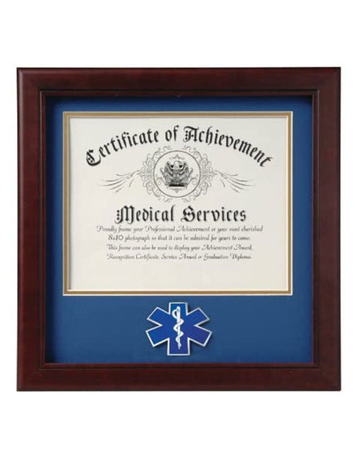 Load image into Gallery viewer, US EMS Certificate of Achievement Picture Frame with Medallion - 8x10 Inch Opening. by The Military Gift Store
