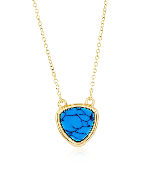 Load image into Gallery viewer, Donatello Gian 14K Gold Plated Genuine Turquoise Necklace by Donatello Gian
