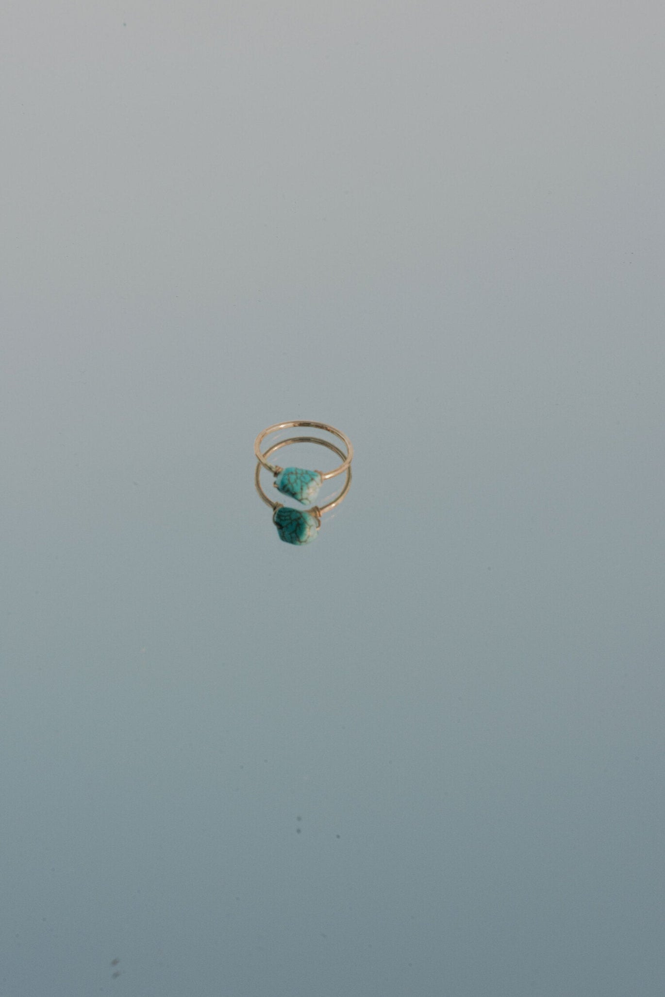 Dainty Hammered Turquoise Ring by Toasted Jewelry