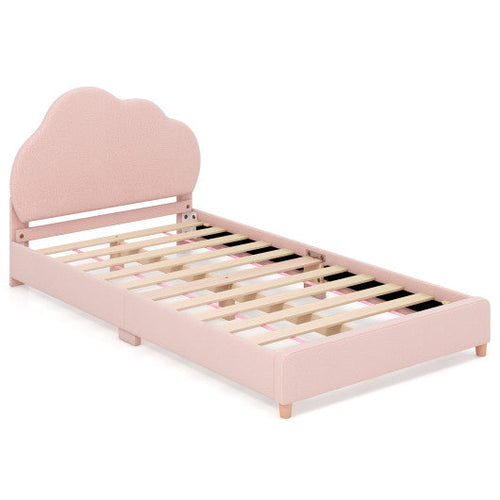 Load image into Gallery viewer, Twin Bed Frame with Height-Adjustable Headboard and Sturdy Wooden Slats-Gradient Pink
