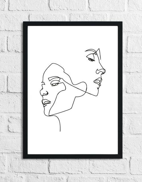Load image into Gallery viewer, Simple Two Faces Line Work Bedroom Wall Decor Print by WinsterCreations™ Official Store
