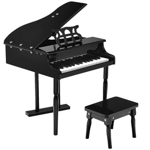 Load image into Gallery viewer, Musical Instrument Toy 30-Key Children Mini Grand Piano with Bench-Black
