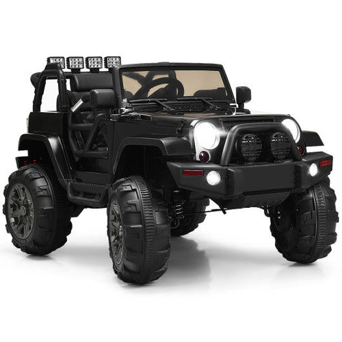 Load image into Gallery viewer, 12V Kids Remote Control Riding Truck Car with LED Lights-Black
