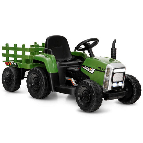 Load image into Gallery viewer, 12V Ride on Tractor with 3-Gear-Shift Ground Loader for Kids 3+ Years Old-Dark Green
