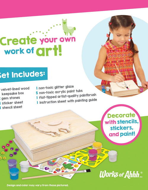 Load image into Gallery viewer, Llama Keepsake Box Wood Craft &amp; Paint Kit by MasterPieces Puzzle Company INC
