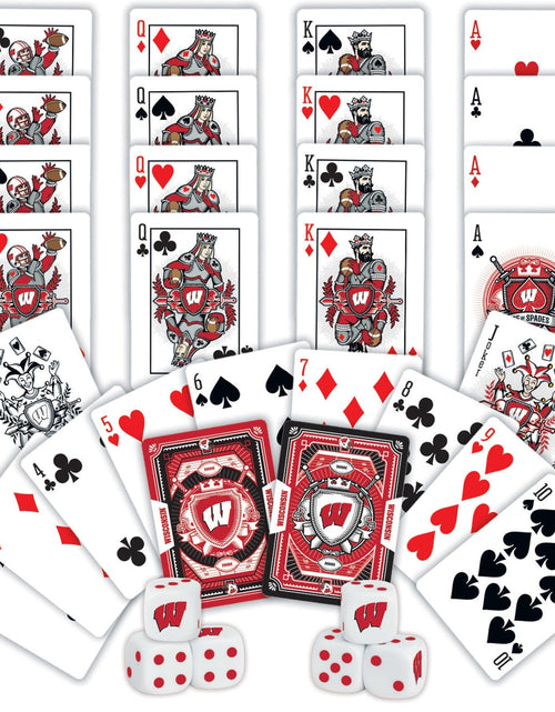 Load image into Gallery viewer, Wisconsin Badgers - 2-Pack Playing Cards &amp; Dice Set by MasterPieces Puzzle Company INC
