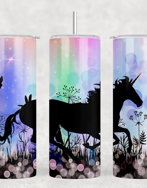 Load image into Gallery viewer, Unicorn - 20 oz Steel Skinny Tumbler - Optional Blue Tooth Speaker - Speaker Color will Vary by Rowdy Ridge Co
