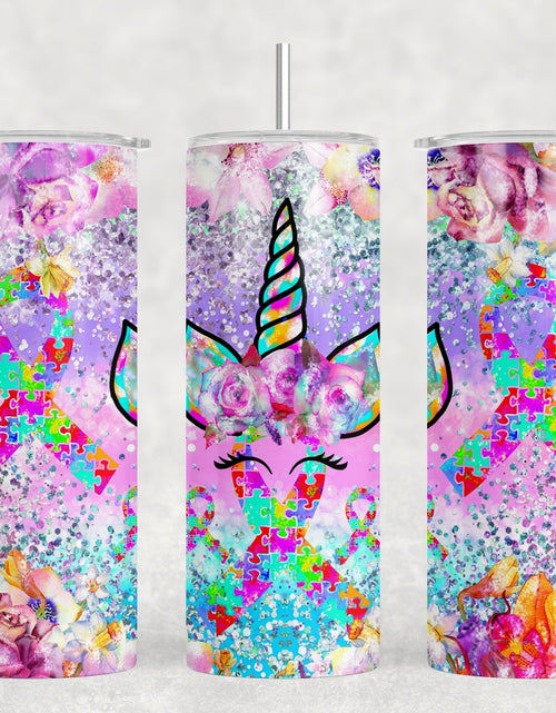 Load image into Gallery viewer, Unicorn - 20 oz Steel Skinny Tumbler - Optional Blue Tooth Speaker - Speaker Color will Vary by Rowdy Ridge Co

