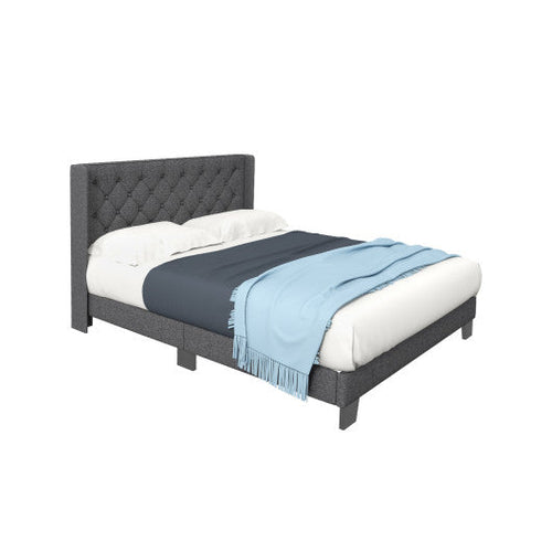 Load image into Gallery viewer, Twin/Full/Queen Size Upholstered Platform Bed with Button Tufted Headboard-Queen Size
