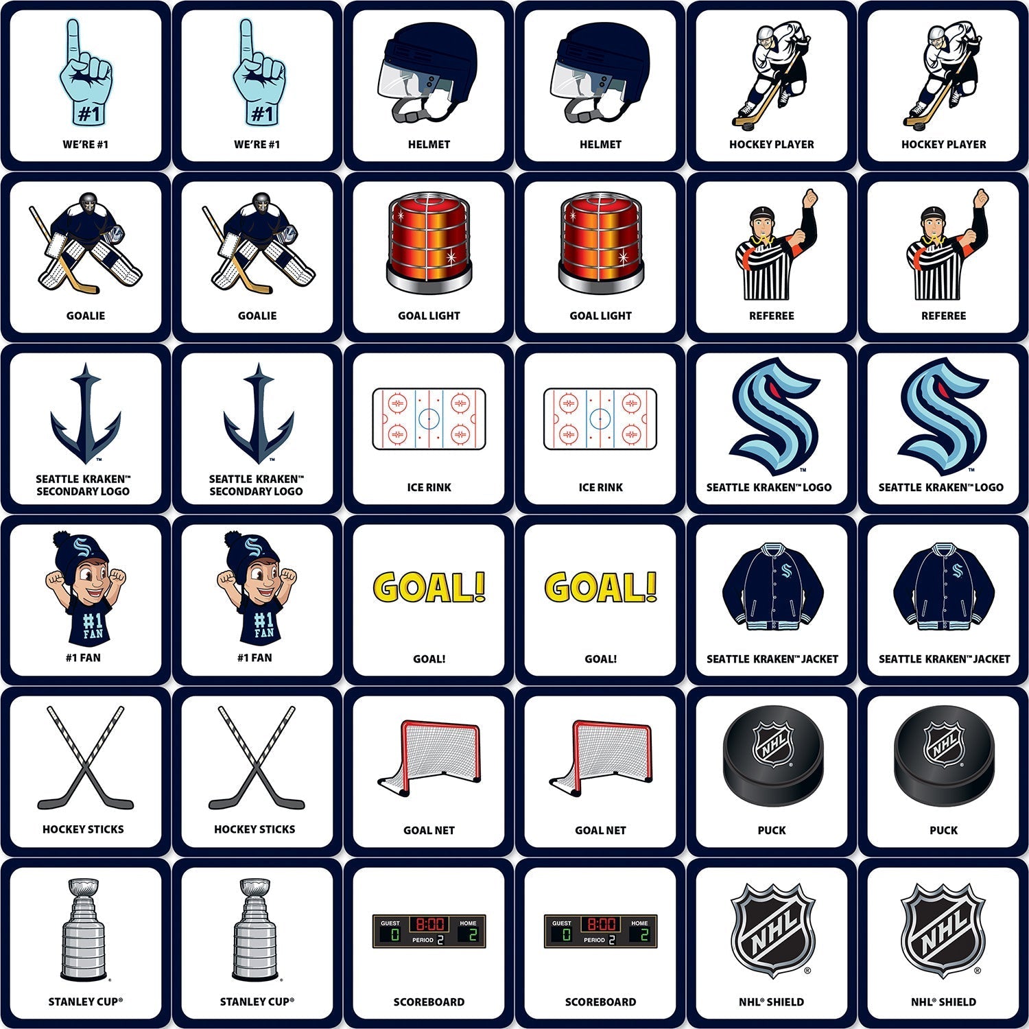Seattle Kraken Matching Game by MasterPieces Puzzle Company INC