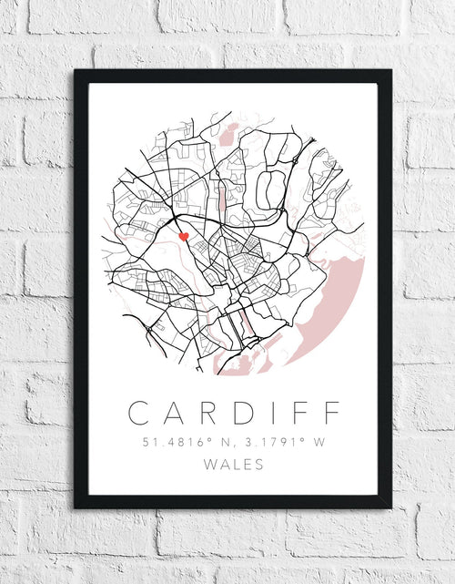 Load image into Gallery viewer, Couple Personalised Valentines Love Engagement Wedding Any Place Circle City Print Coordinates Wall Decor Print by WinsterCreations™ Official Store
