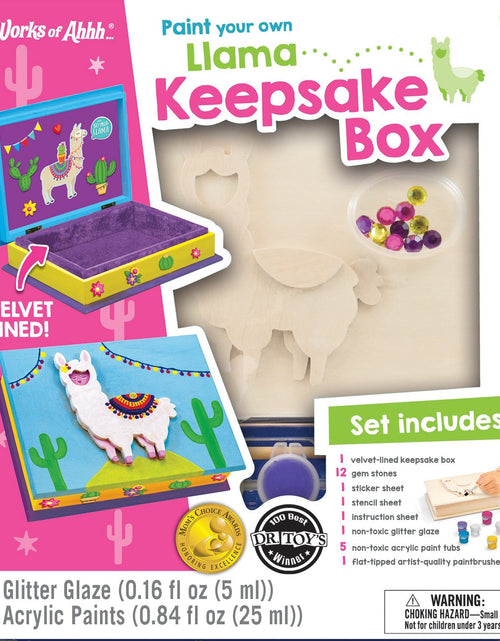Load image into Gallery viewer, Llama Keepsake Box Wood Craft &amp; Paint Kit by MasterPieces Puzzle Company INC
