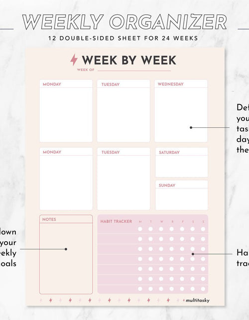 Load image into Gallery viewer, Vegan Leather Organizational Notebook/Journal A5/A6 (3 Paper Options) by Multitasky
