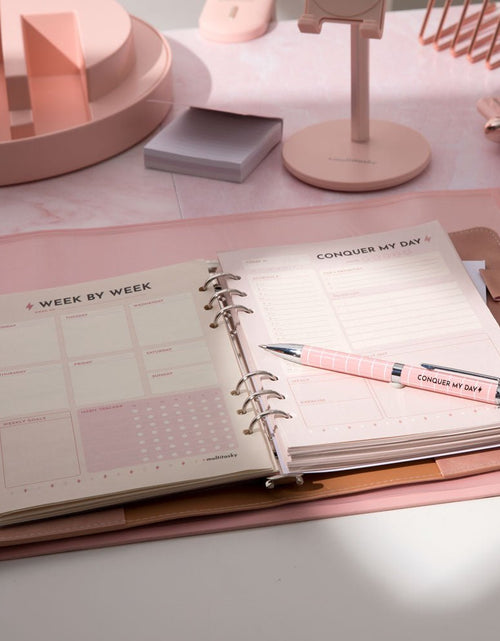 Load image into Gallery viewer, Vegan Leather Organizational Notebook/Journal A5/A6 (3 Paper Options) by Multitasky
