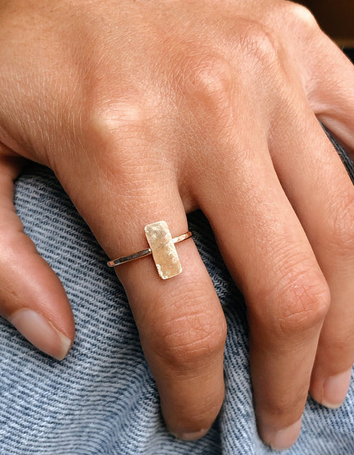 Load image into Gallery viewer, Hammered Vertical Bar Ring by Toasted Jewelry
