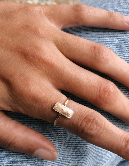 Load image into Gallery viewer, Hammered Vertical Bar Ring by Toasted Jewelry
