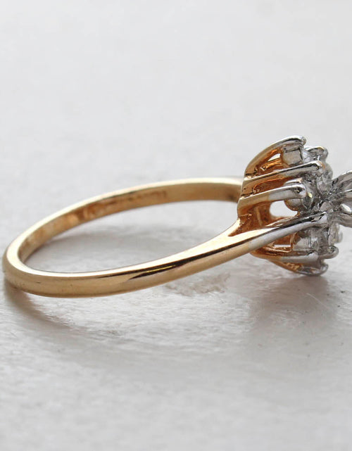 Load image into Gallery viewer, Vintage Rose and Amethyst Austrian Crystal Star Ring 18k Yellow Gold Electroplate Made in the USA by PVD Vintage Jewelry
