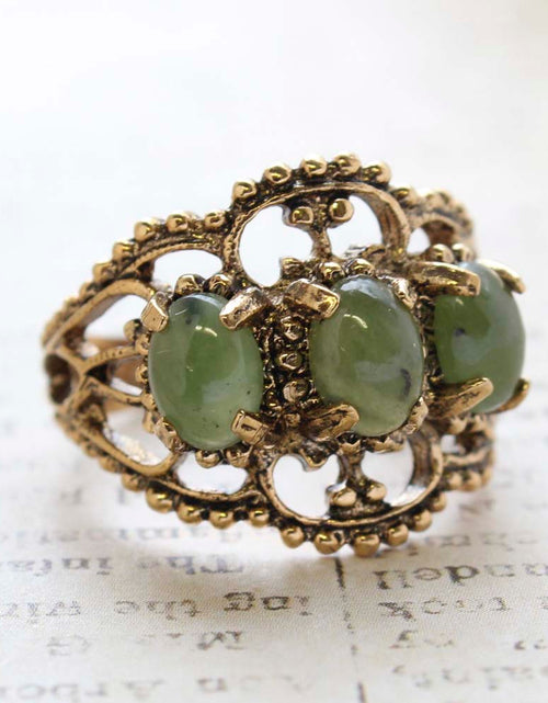 Load image into Gallery viewer, Vintage Ring Austrian Crystal Cocktail Ring Antique 18k Gold Womans Jewelry by PVD Vintage Jewelry

