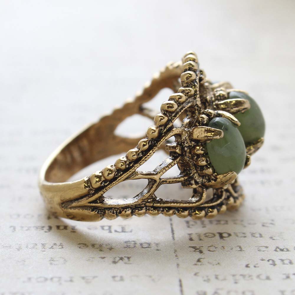 Vintage Ring Austrian Crystal Cocktail Ring Antique 18k Gold Womans Jewelry by PVD Vintage Jewelry
