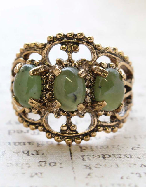 Load image into Gallery viewer, Vintage Ring Austrian Crystal Cocktail Ring Antique 18k Gold Womans Jewelry by PVD Vintage Jewelry
