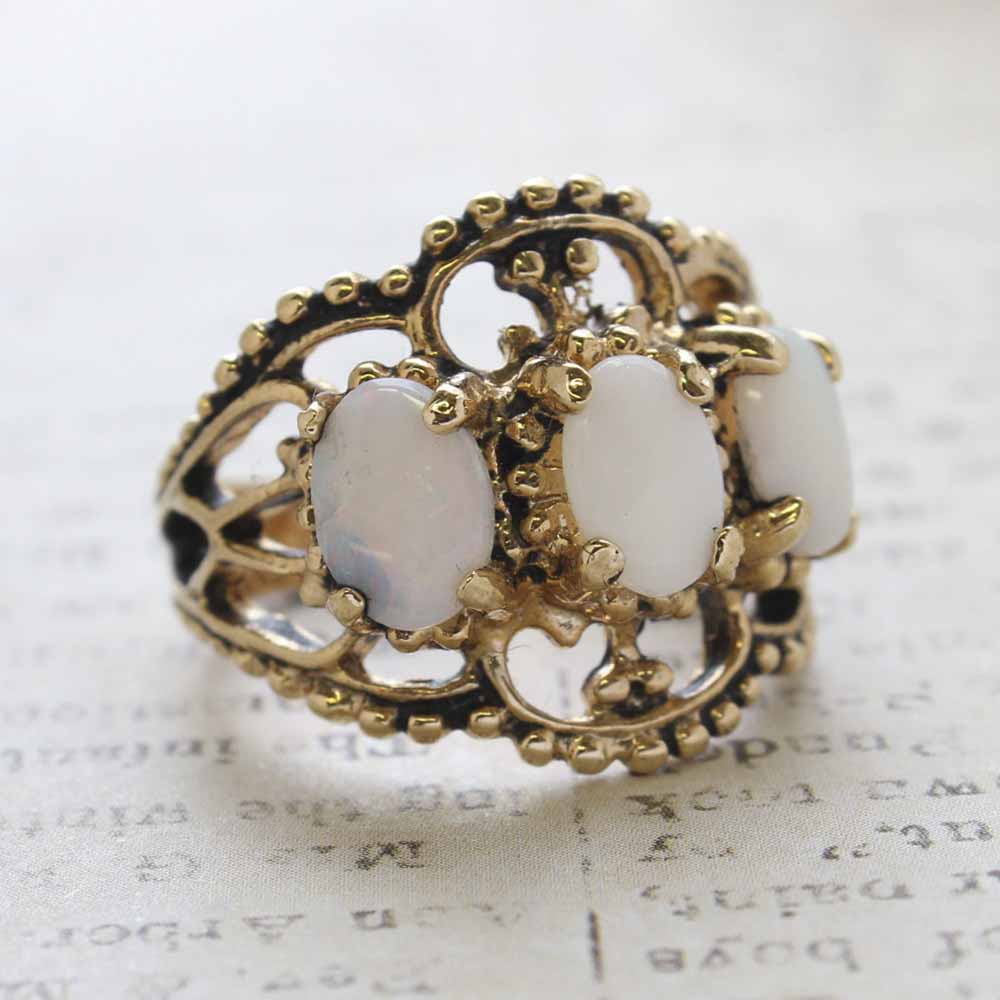 Vintage Ring Austrian Crystal Cocktail Ring Antique 18k Gold Womans Jewelry by PVD Vintage Jewelry