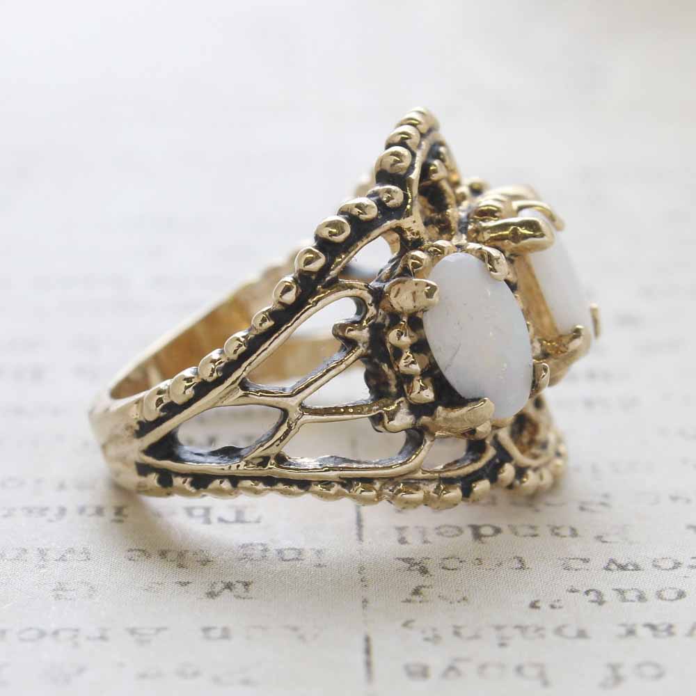 Vintage Ring Austrian Crystal Cocktail Ring Antique 18k Gold Womans Jewelry by PVD Vintage Jewelry