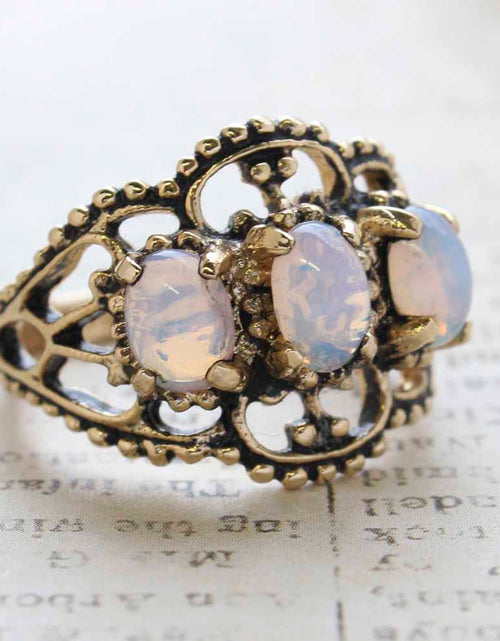 Load image into Gallery viewer, Vintage Ring Austrian Crystal Cocktail Ring Antique 18k Gold Womans Jewelry by PVD Vintage Jewelry
