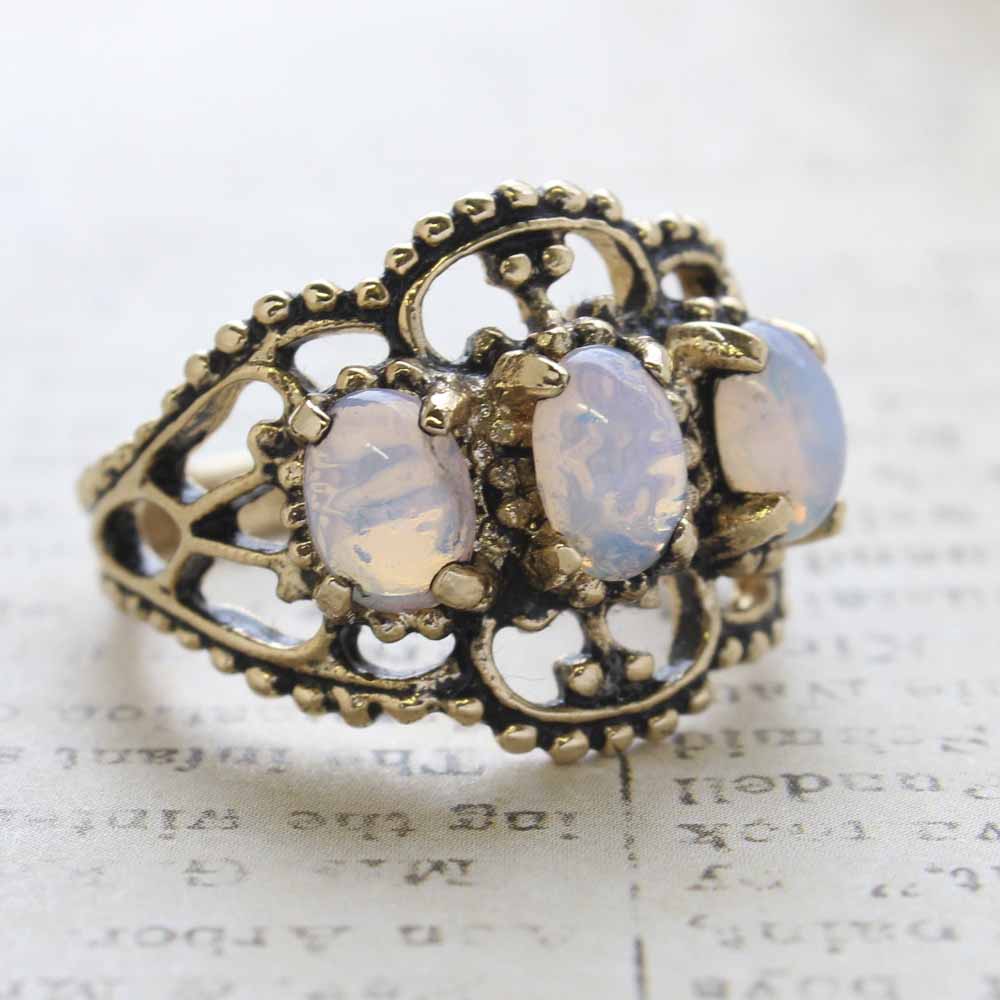 Vintage Ring Austrian Crystal Cocktail Ring Antique 18k Gold Womans Jewelry by PVD Vintage Jewelry