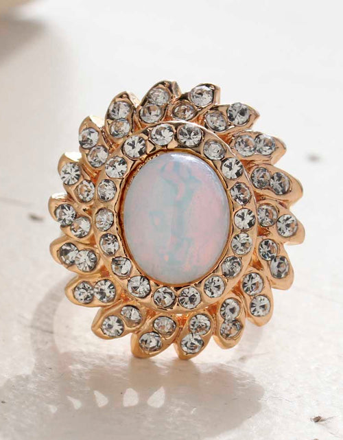 Load image into Gallery viewer, Vintage Jewelry Pinfire Opal Cocktail Ring in a 18k Gold Electroplated Setting Made in the USA by PVD Vintage Jewelry

